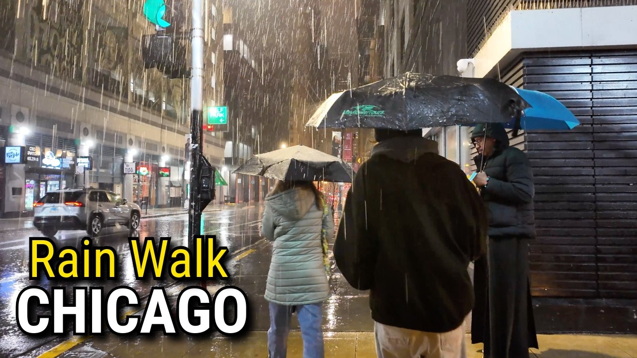 CHICAGO Rain Walk ☔️ Downtown Winter Rainfall On Thursday | January 8, 2026 | 4K Video