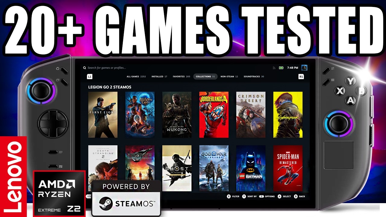 LEGION GO 2 Z2 Extreme SteamOS: 20+ GAMES PERFORMANCE TEST