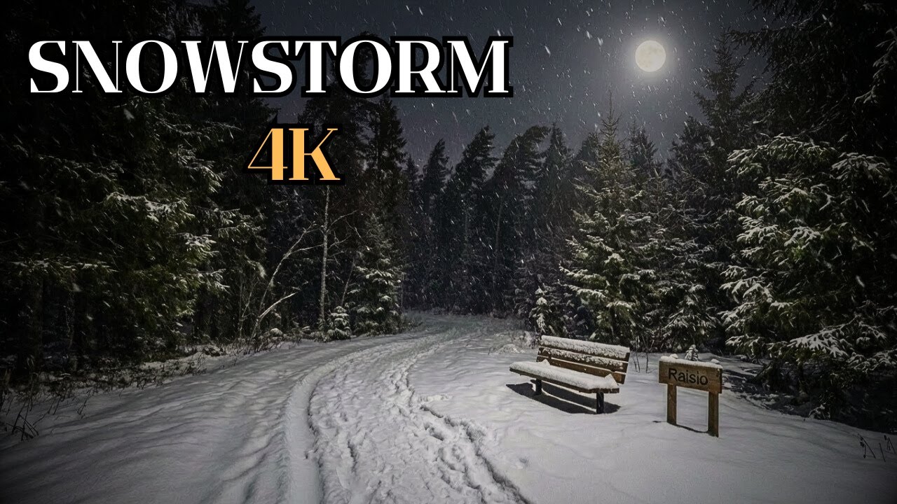 Прогулка в метель в Райсио, Финляндия 🌨️ Ветреная зимняя атмосфера ASMR 4K