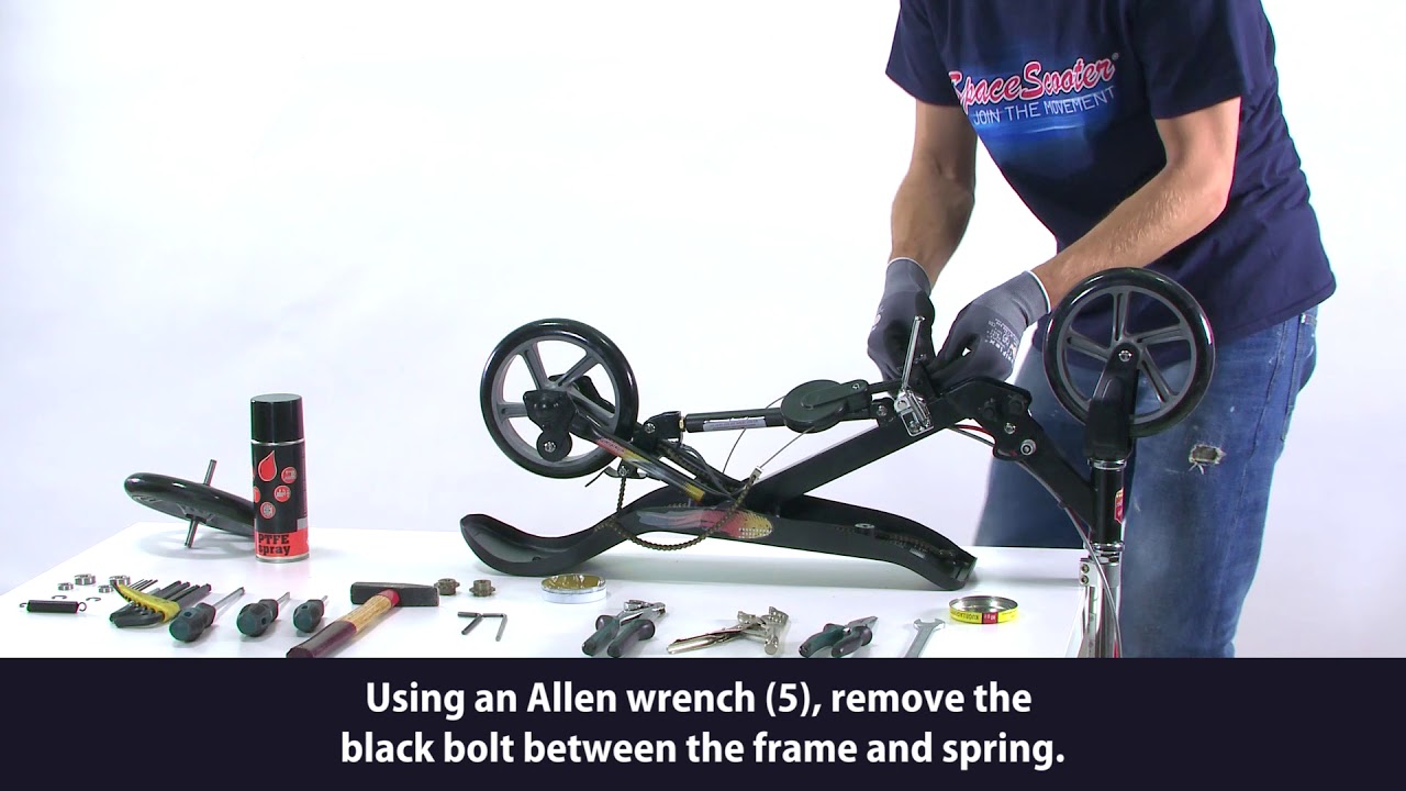 Space Scooter - Replace gear, rear wheel and tension spring X360 X580 X590 (ENG)