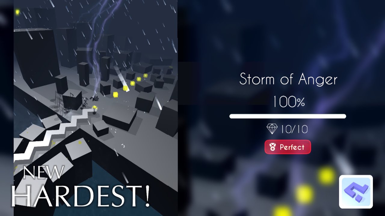 NEW HARDEST! - Storm of Anger | Dancing Line Community Edition.