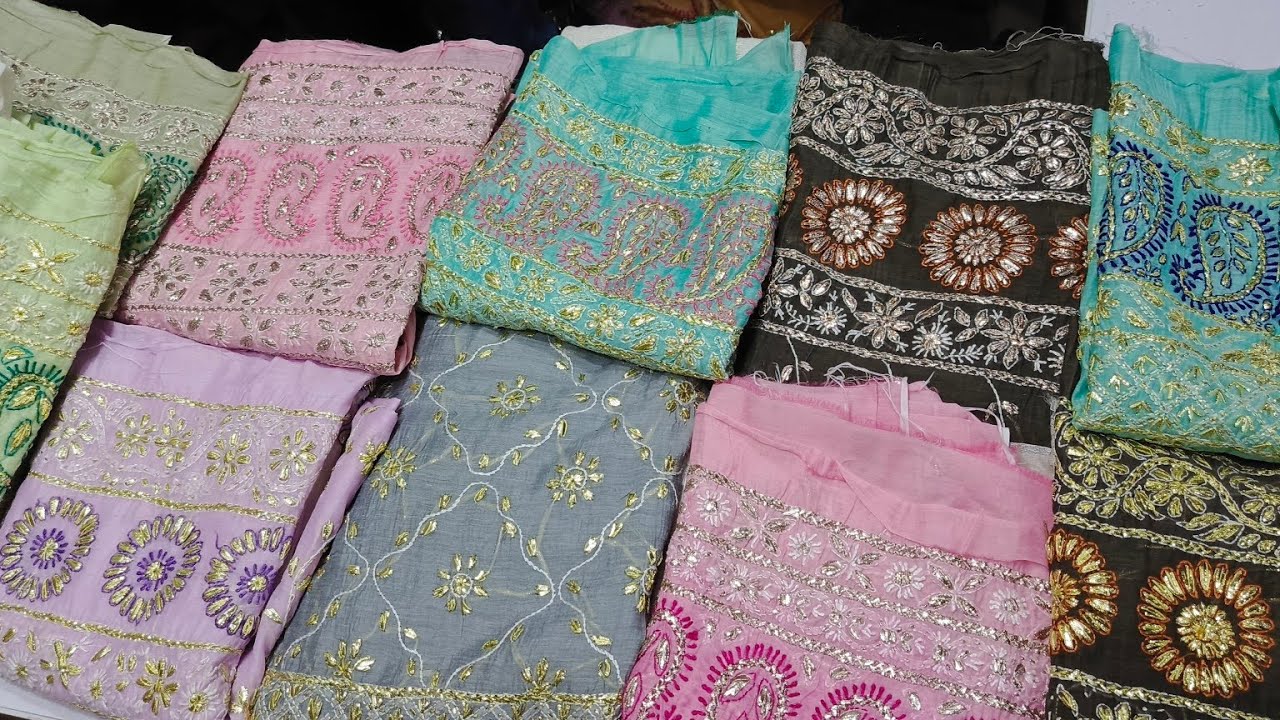 Pakistani Handmade suits | Traditional embroidery on Paper cotton | Gotta kanari @Sufi_suiting