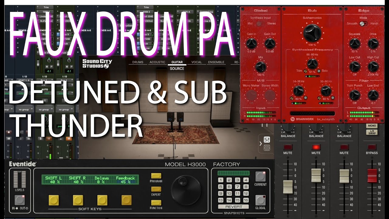 Faux Drum Subwoofer PA + Detuned Ambience, Jason Corsaro/Bob Rock/Dave Jerden Style