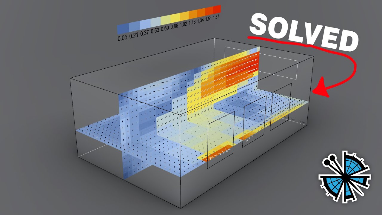 Воздушный поток в помещении — первый сценарий — Учебное пособие по вычислительной гидродинамике B...