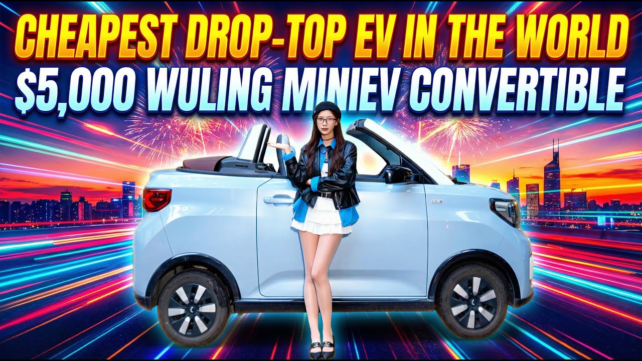 Кабриолет за 5000 долларов! Wuling Hongguang MINIEV Cabrio — самый дешёвый электромобиль с откидн...