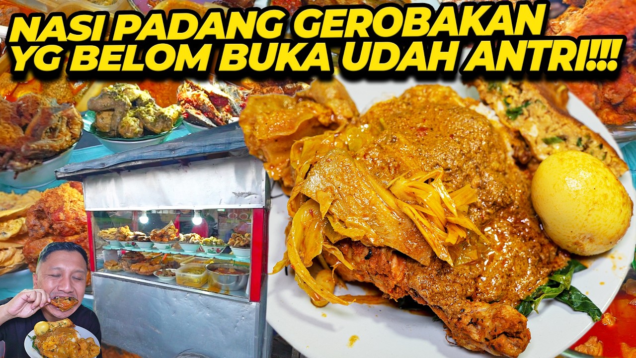 NASI PADANG GEROBAKAN YG BELOM BUKA UDAH ANTRI!!!