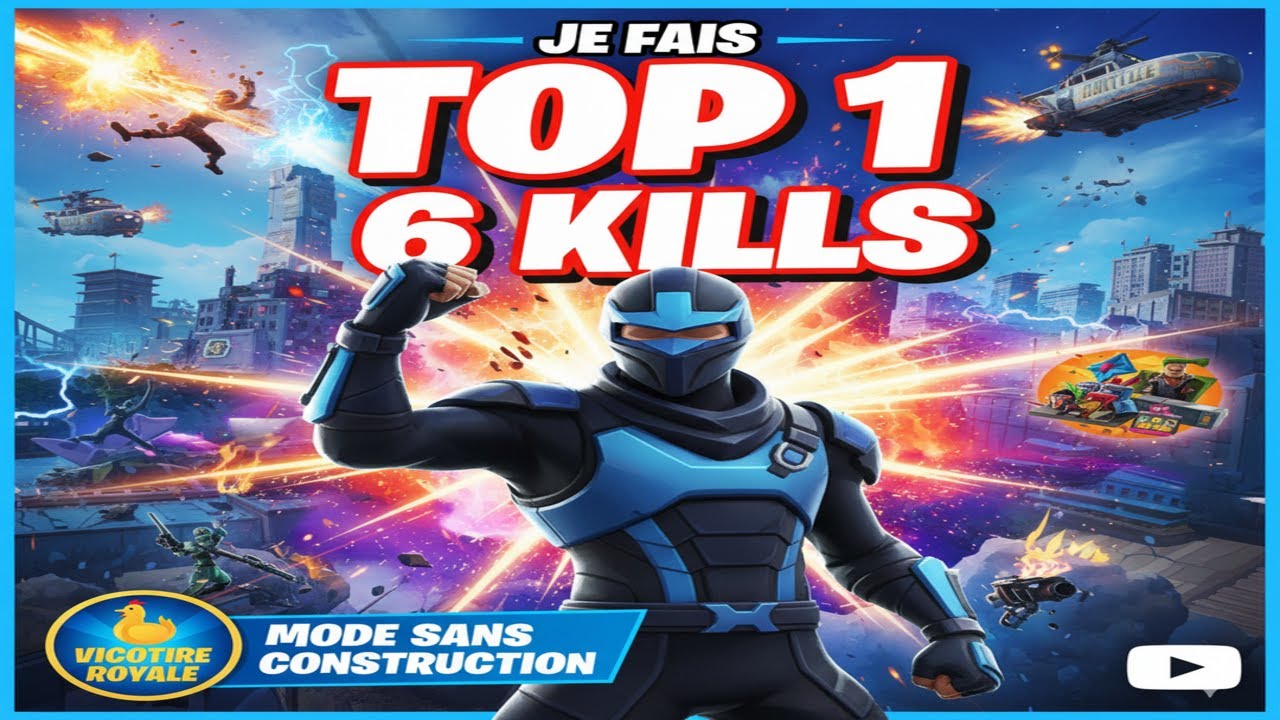 Je FAIS TOP 1 avec 6 KILLS en Mode Sans Construction sur Fortnite !