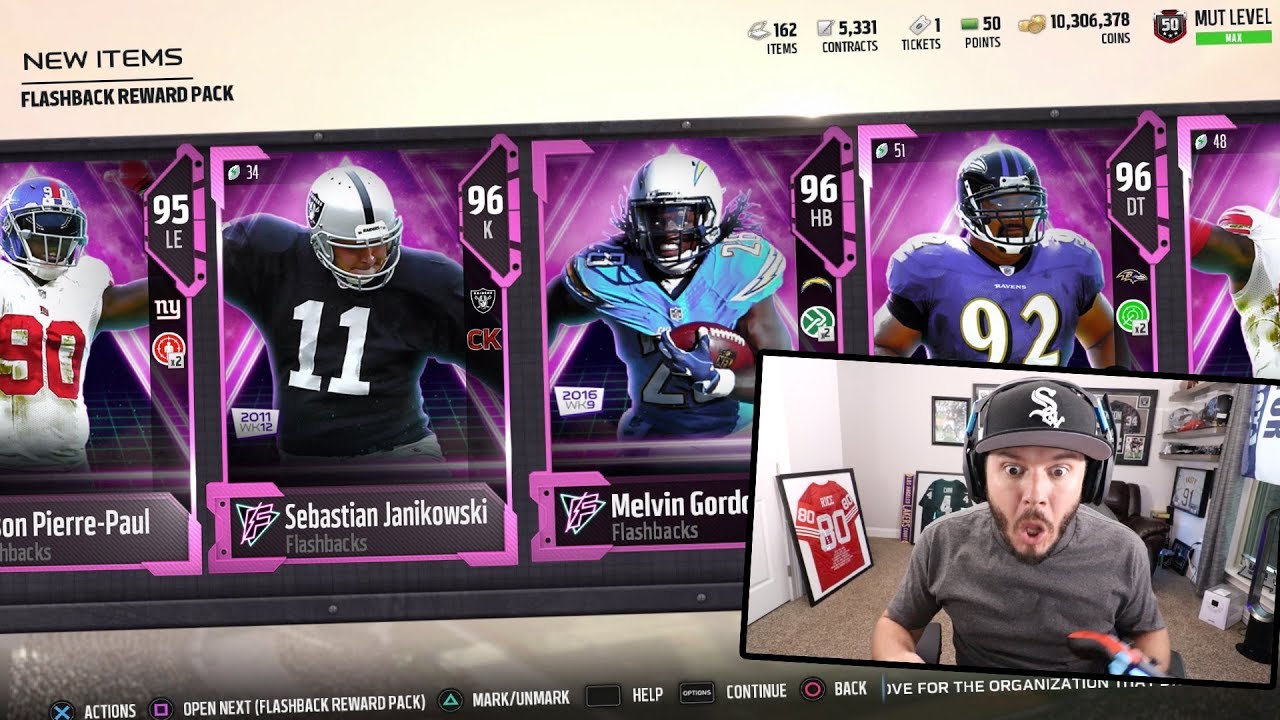 10 FLASHBACK PACKS 5 VETERAN PACKS!! MADDEN 18 PACK OPENING