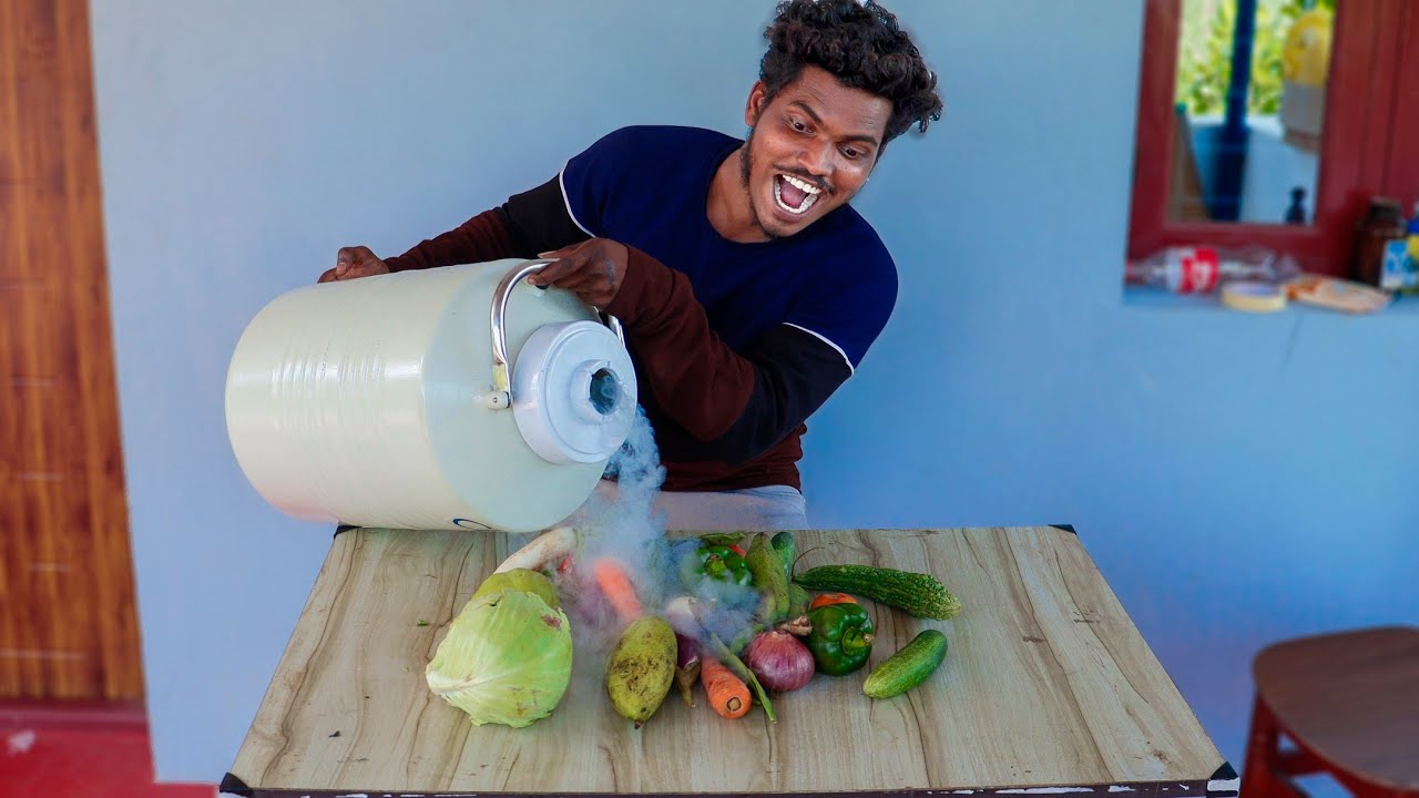 Vegitables VS Liquid Nitrogen Experiment 😱 OMG ...