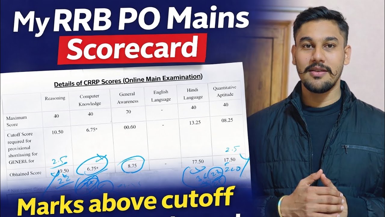 MY RRB PO MAINS SCORECARD 2025 || CLEARED CUTOFF BUT NOT SELECTED FOR INTERVIEW || #rrbpo #rrb