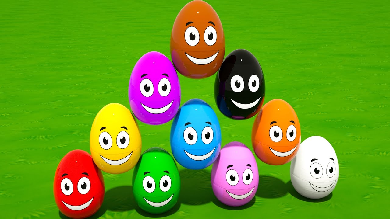 Aprender Colores y Números | Huevos de Colores en la forma | Canciones Infantile