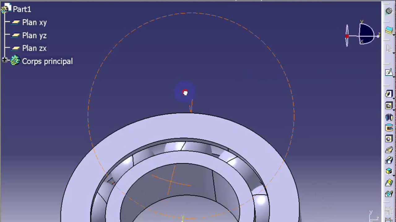 catia v5 part design -  roulement