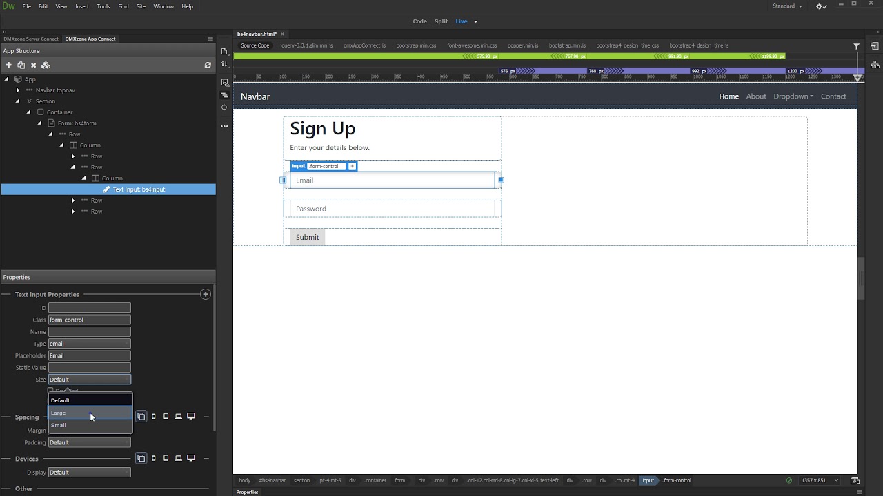Using the Included Bootstrap 4 Form Templates