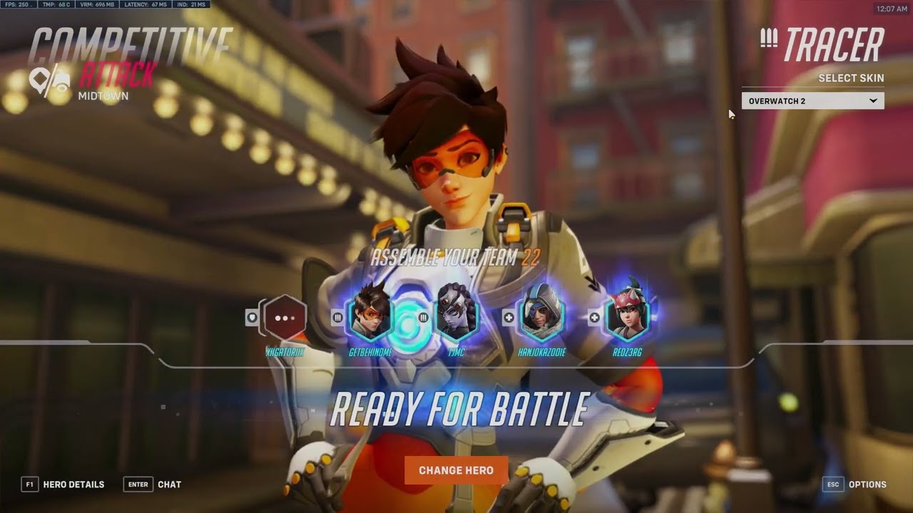 KABAJI TRACER GAMEPLAY ON MIDTOWN MAP! [ OVERWATCH 2 DIAMOND 4 SEASON 4 ]