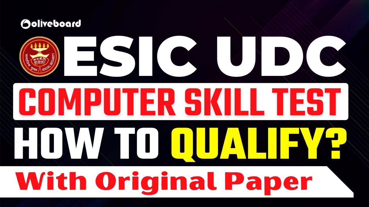 ESIC UDC Computer Skill Test 2022 | How To Qualify | With Original Paper Discussion | By Vivek Sir