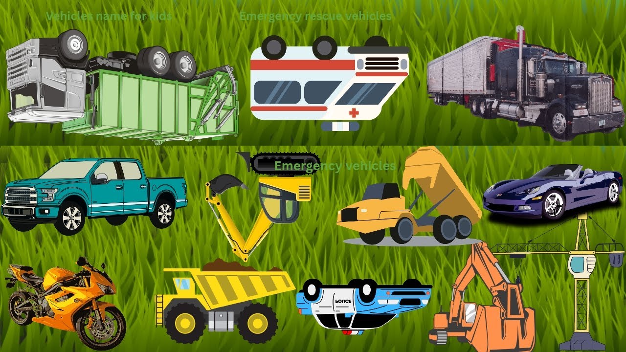 Learn Emergency  Vehicles for children: Fun Learning Emergency Vehicles Name - part 1 🚒 🚓  🚑 🚨🚨 