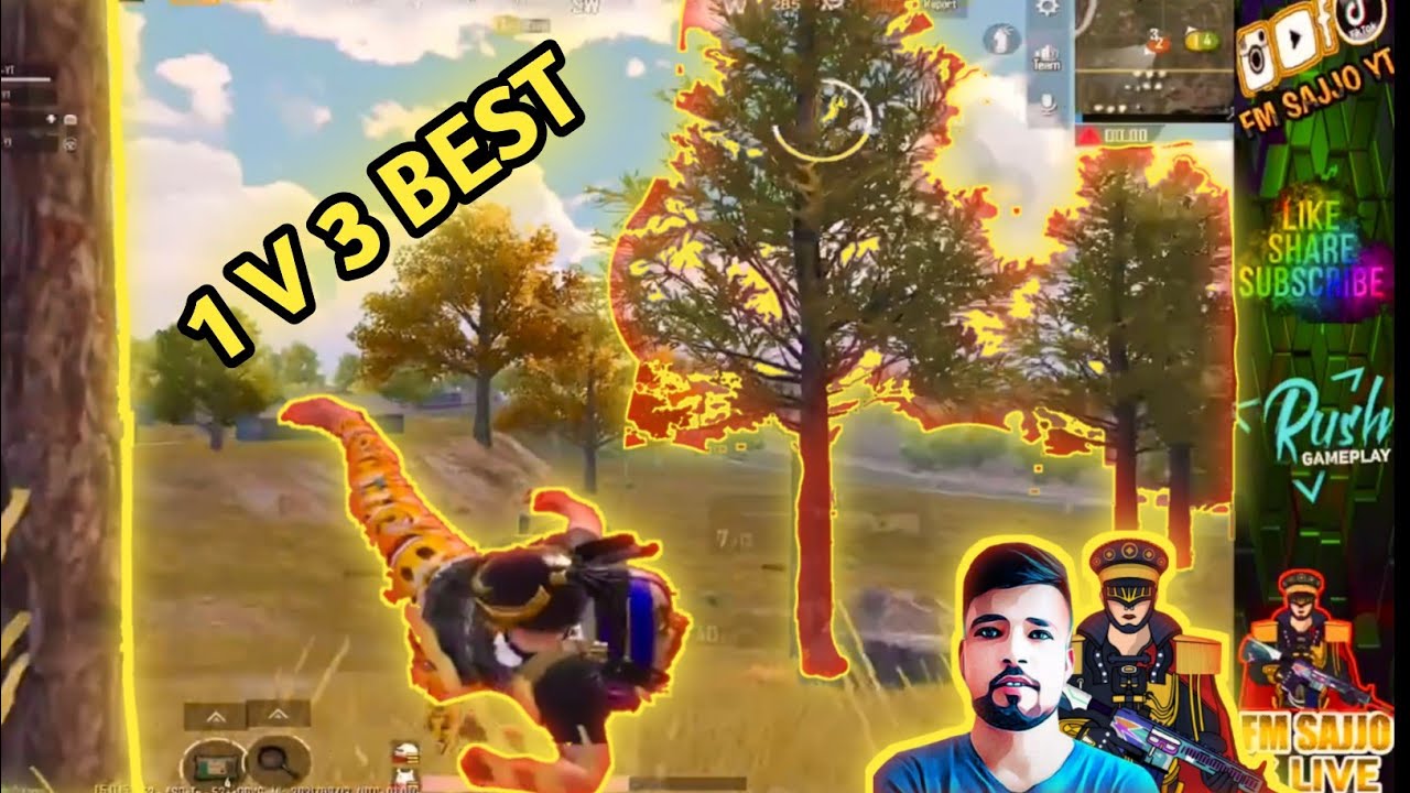 PUBG MOBILE || FM SAJJO 1 V 3 BEST CLUCH FM CLAN 5 FINGER || IPAD 8 GEN