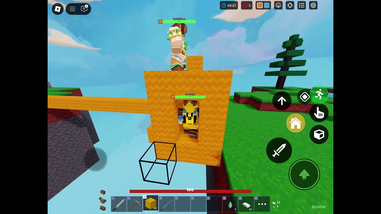 BedWars with my siblings and a friend (On Roblox)