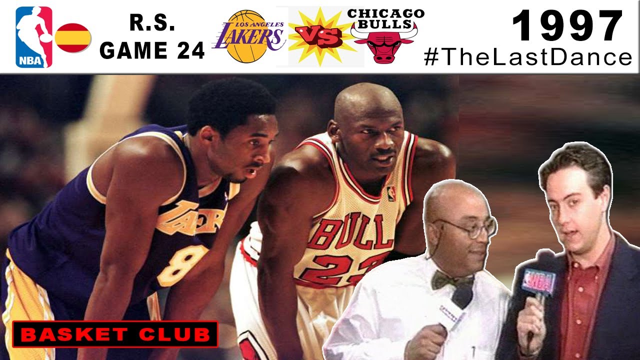 NBA ESPAÑOL  ANGELES LAKERS VS CHICAGO BULLS (Dic 17, 1997) KOBE VS JORDAN Partido completo