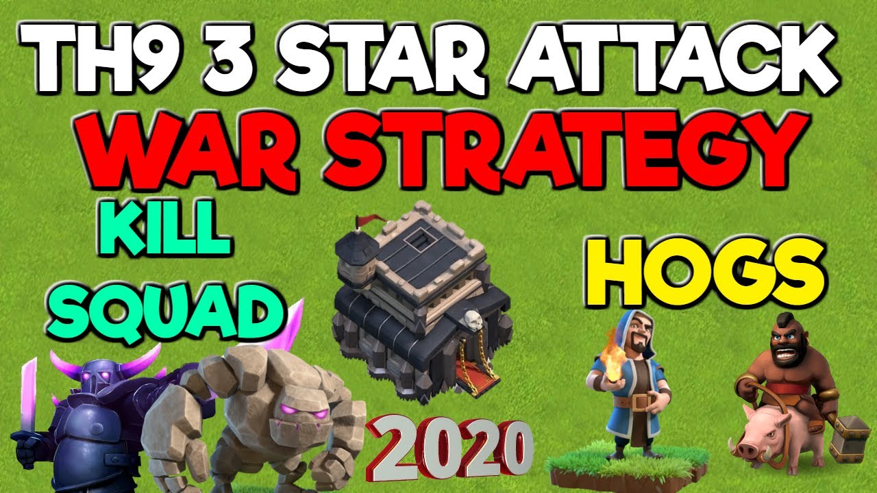 TH9 3 Star War Attack Strategy - Kill Squad Hogs - Clash of Clans 2020