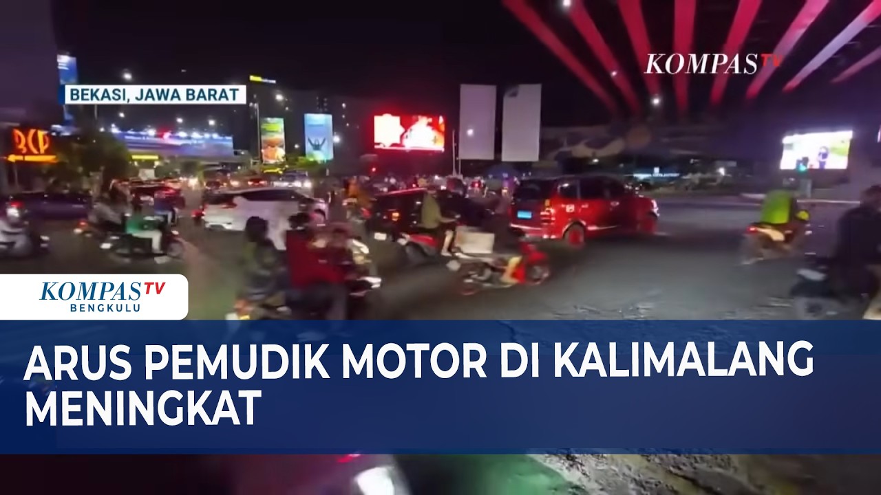 Arus Pemudik Motor di Kalimalang Meningkat