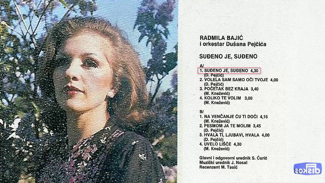 Radmila Bajic - Sudjeno je, sudjeno - (Audio 1986)