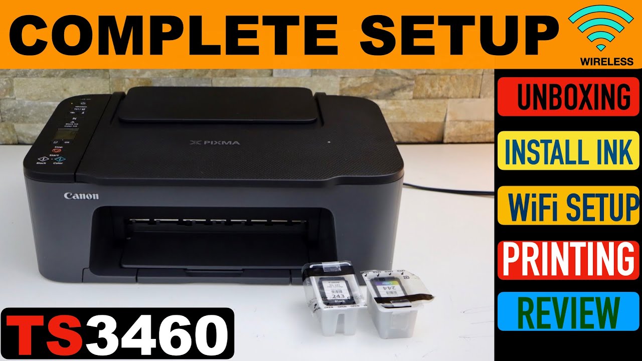 Настройка Canon Pixma TS3460, установка чернил, подключение к Wi-Fi, настройка приложения Canon P...