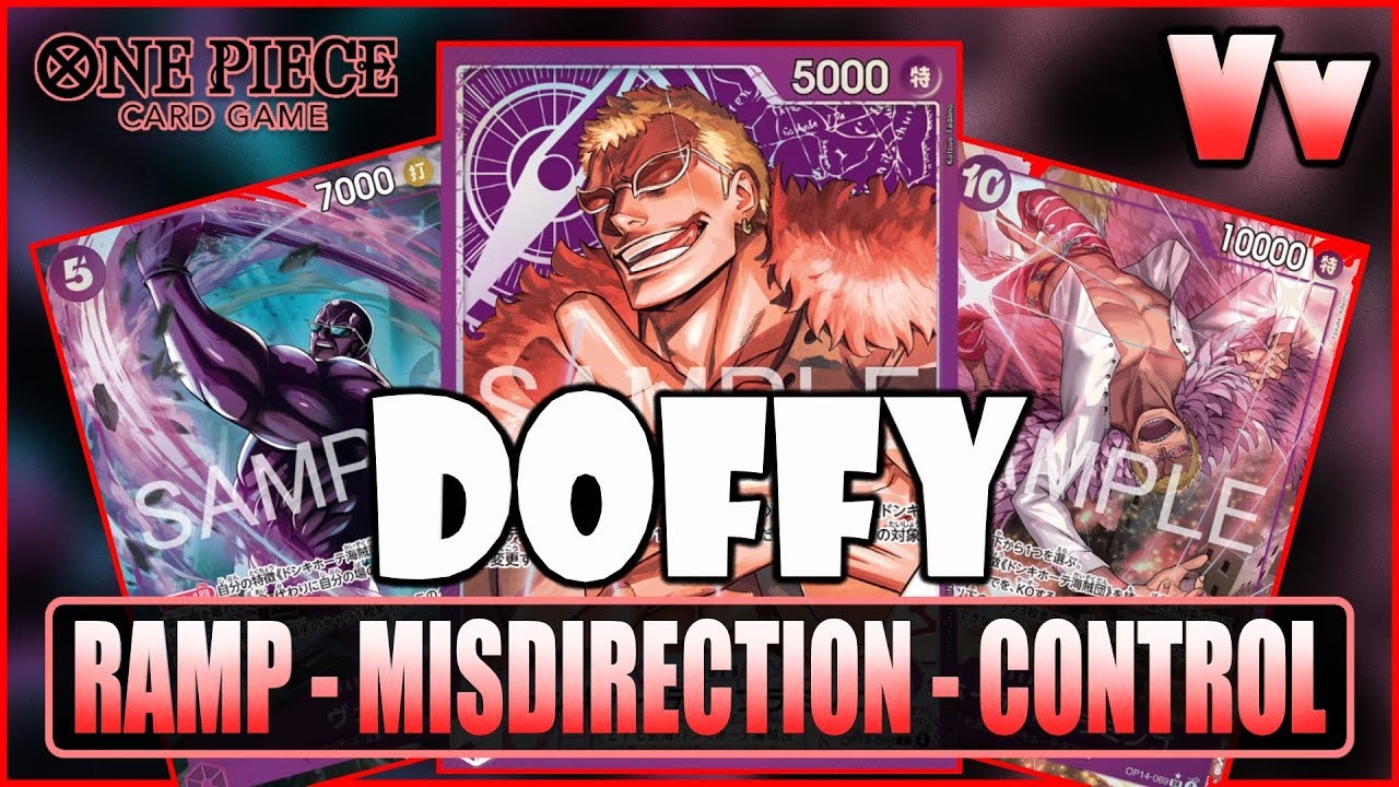 One Piece TCG: Новый фиолетовый Дофламинго OP-14, используйте рампу и трюки с отвлечением внимани...