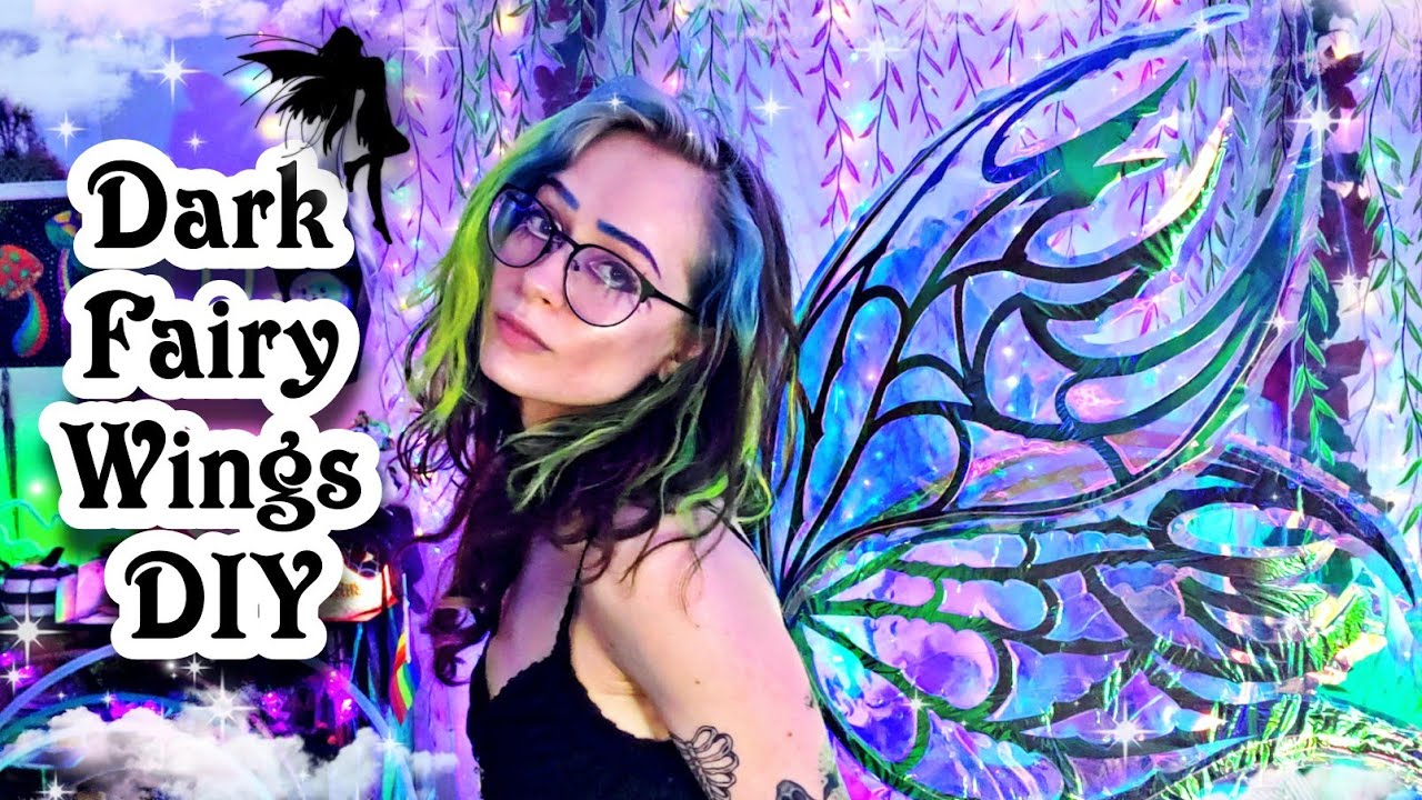 How To Make Iridescent Dark Fairy Wings! 🖤🧚‍♀️| 2nd Pair of Wings For My Birthday! | Astral Artist 