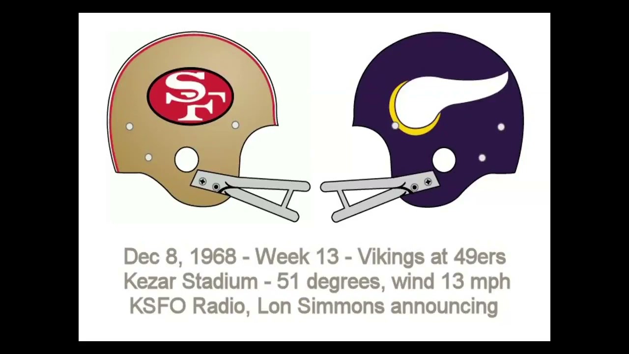 {RE-UPLOAD} 1968 - Week 13 - Vikings at 49ers - Lon Simmons Radio/Video Merge - 1440p/60fps
