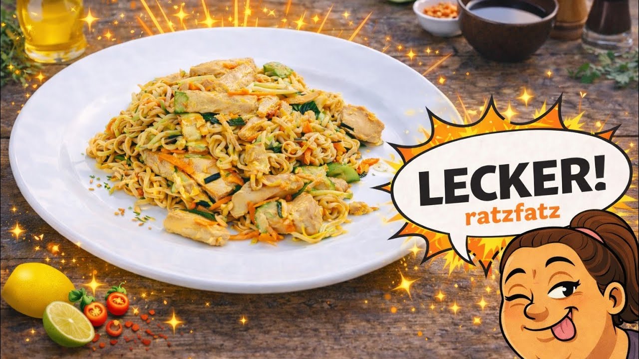 🍜 Die schnellste Asia Hähnchenpfanne die du jetzt gekocht hast 😋