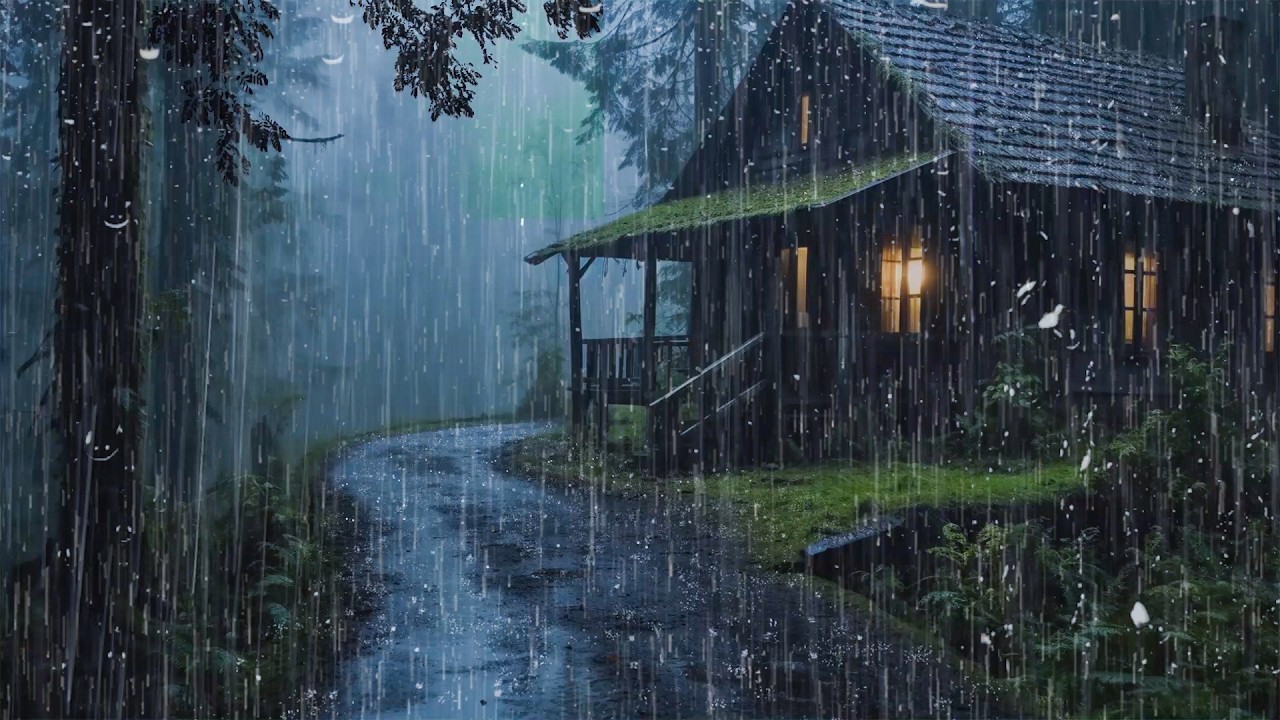 Rapid Sleep Aid – Loud Rain on Tin Roof with Powerful Thunder in Desolate Forest