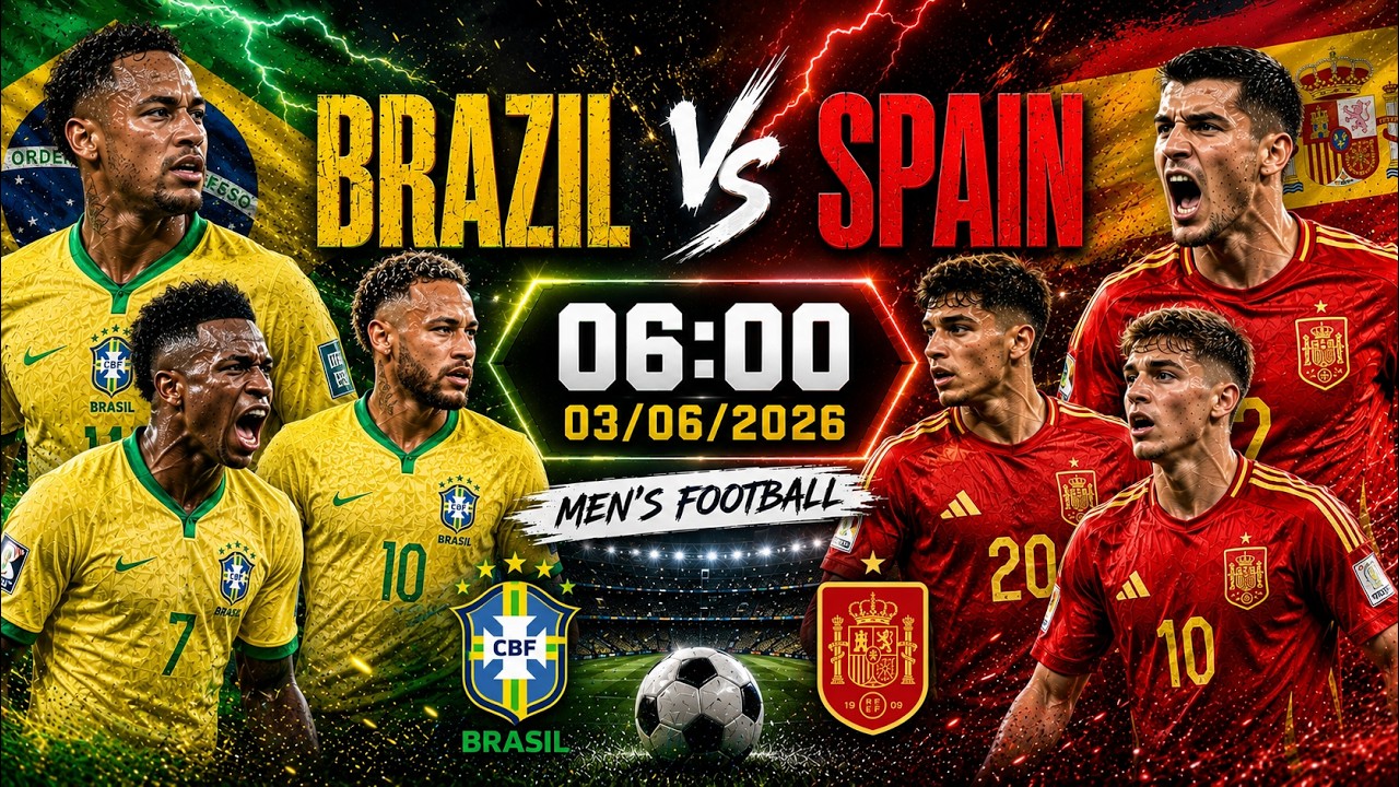 🔴 SPAIN vs BRAZIL | La Roja's Masterful Possession Battles the Magical Samba Flair