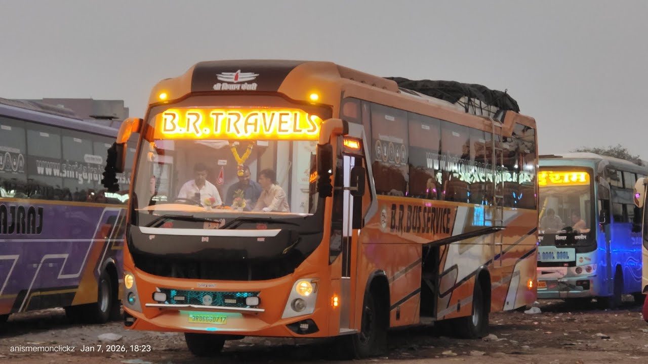 Legendary Buses on the Move! B.R. Travels & Salasar Vaishnav Travels  After Gujarat Refuelling