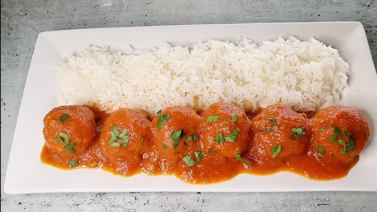 🔴Albóndigas caseras con tomate, TODOS me piden la receta ✅️ con arroz blanco