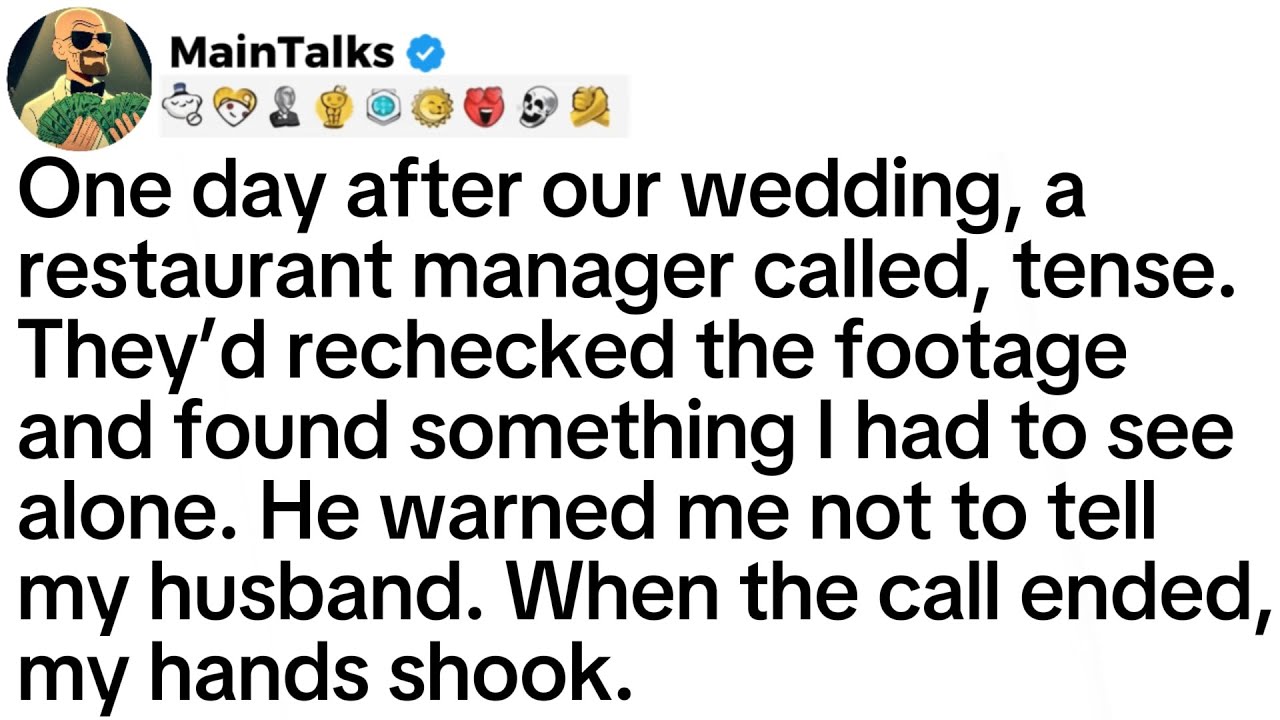 One day after our wedding, a restaurant manager called, tense. They’d rechecked the footage...