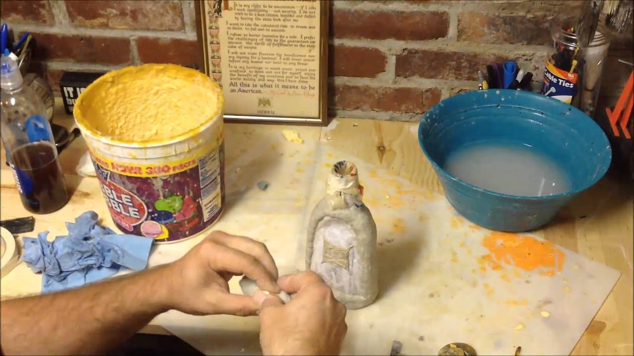 Poison Bottle potion bottle from paper mache cheap and easy