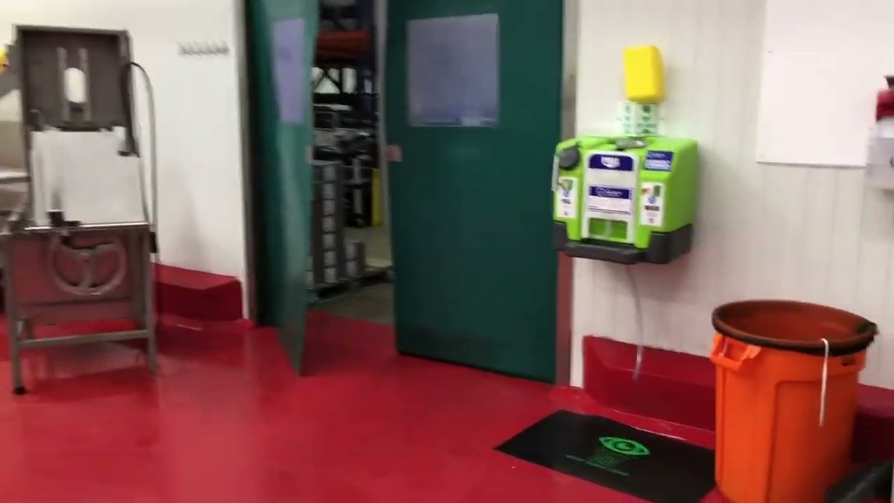 Sanitation in a meat factory