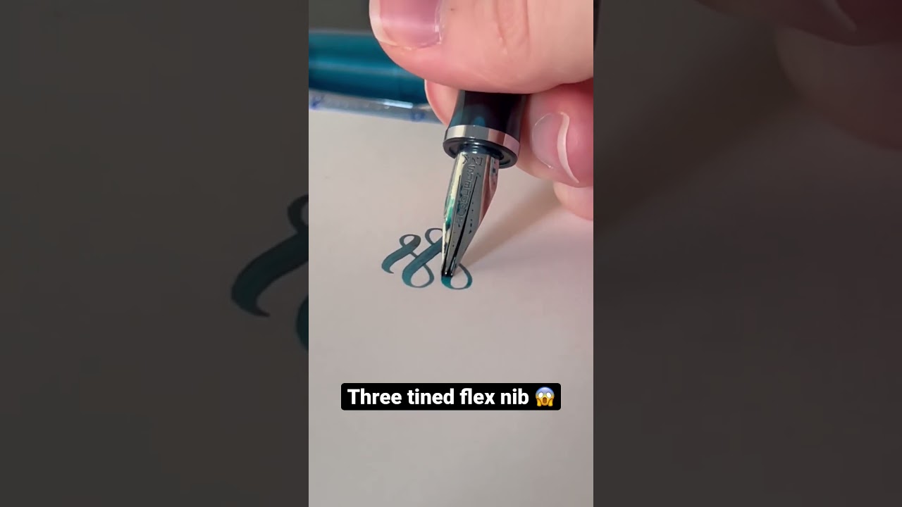 Three tined flex nib - Noodler&rsquo;s Triple Tail pen #fountainpen #satisfying #calligraphy #asmr