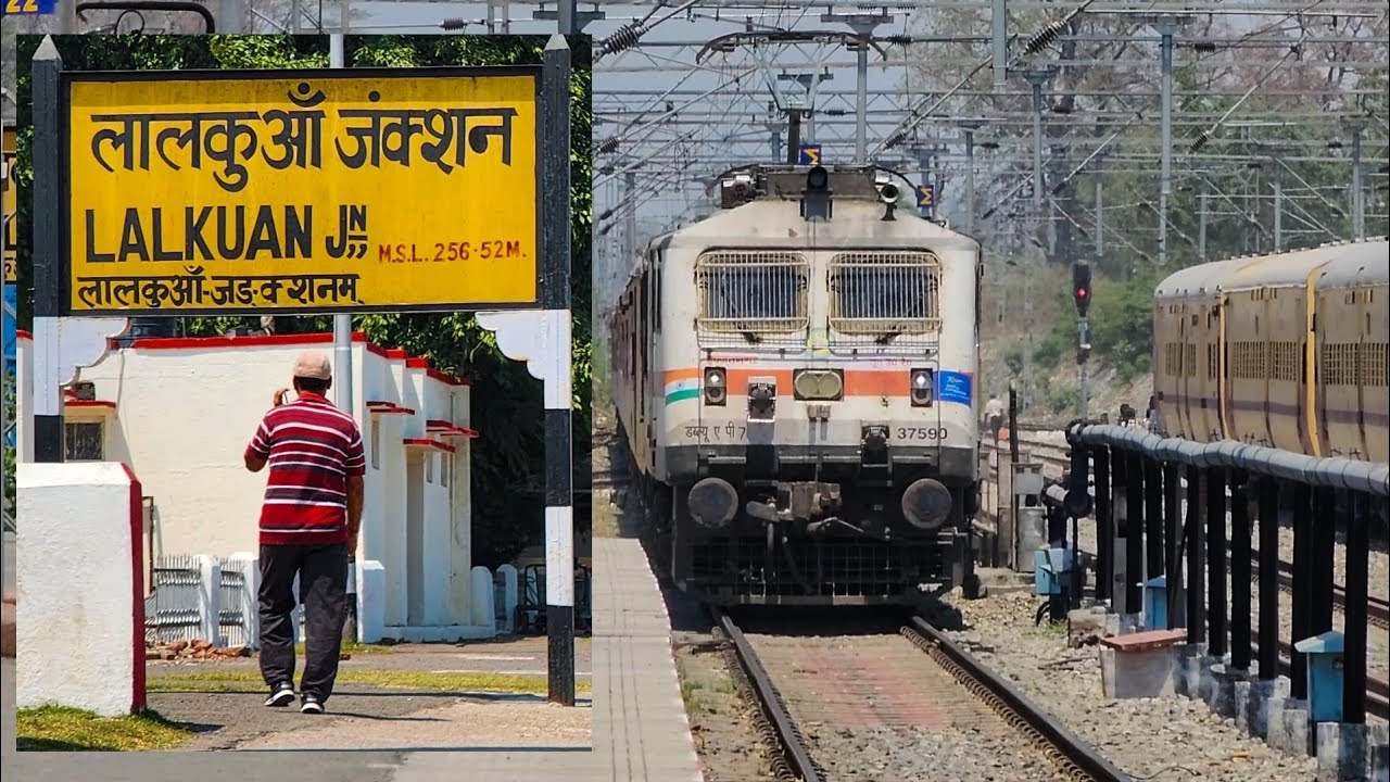 15044 Kathgodam-Lucknow express arriving at Lalkuan Junction