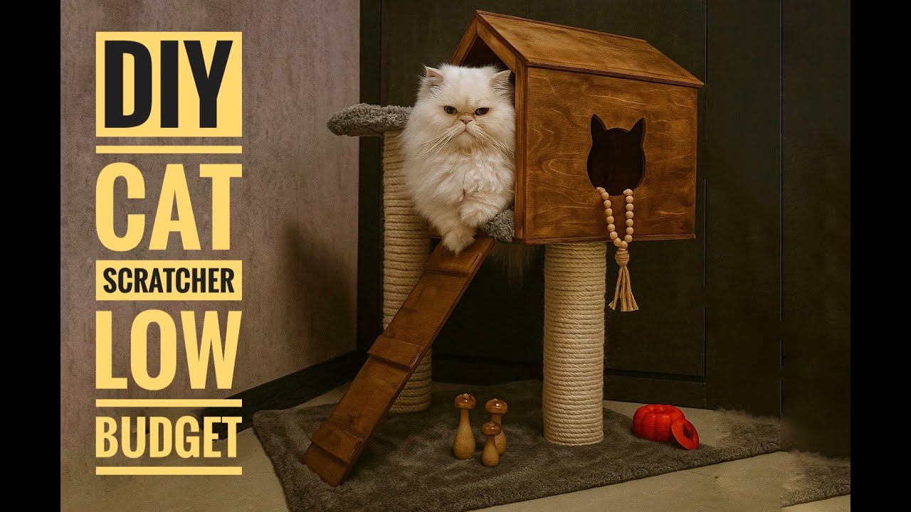 DIY Cat Scratcher & Playground 🐾 | Budget-Friendly Woodworking Project for Pet Lovers