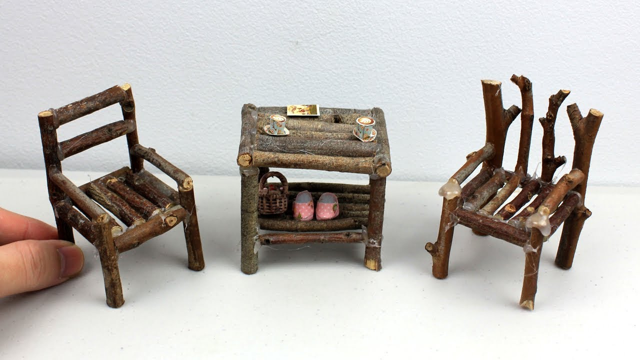 Easy DIY Miniature Wooden Furniture from Tree Branches #8 | Chair & Table Toys for Kids