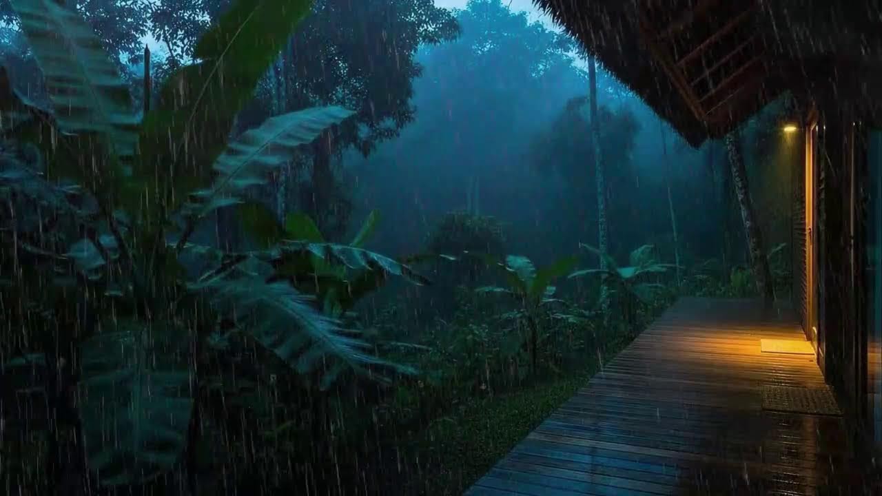 Rainstorm Outside A Forest Cabin To Make You Sleep Quickly 🌧️
