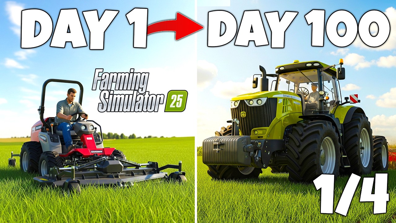 I Survived 100 Days In Farming Simulator 25 Starting With $0! 1/4