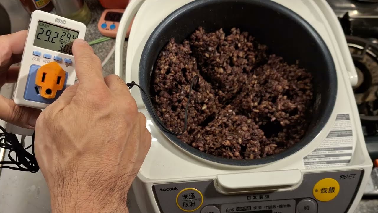 用五穀米做甜酒釀 F14—20260120 215423 這台虎牌微電腦電子鍋，其出氣口結構，不是密閉。兩鍋合一，飯分四邊，使用筷子插多個孔透氣，埋入溫度感應器