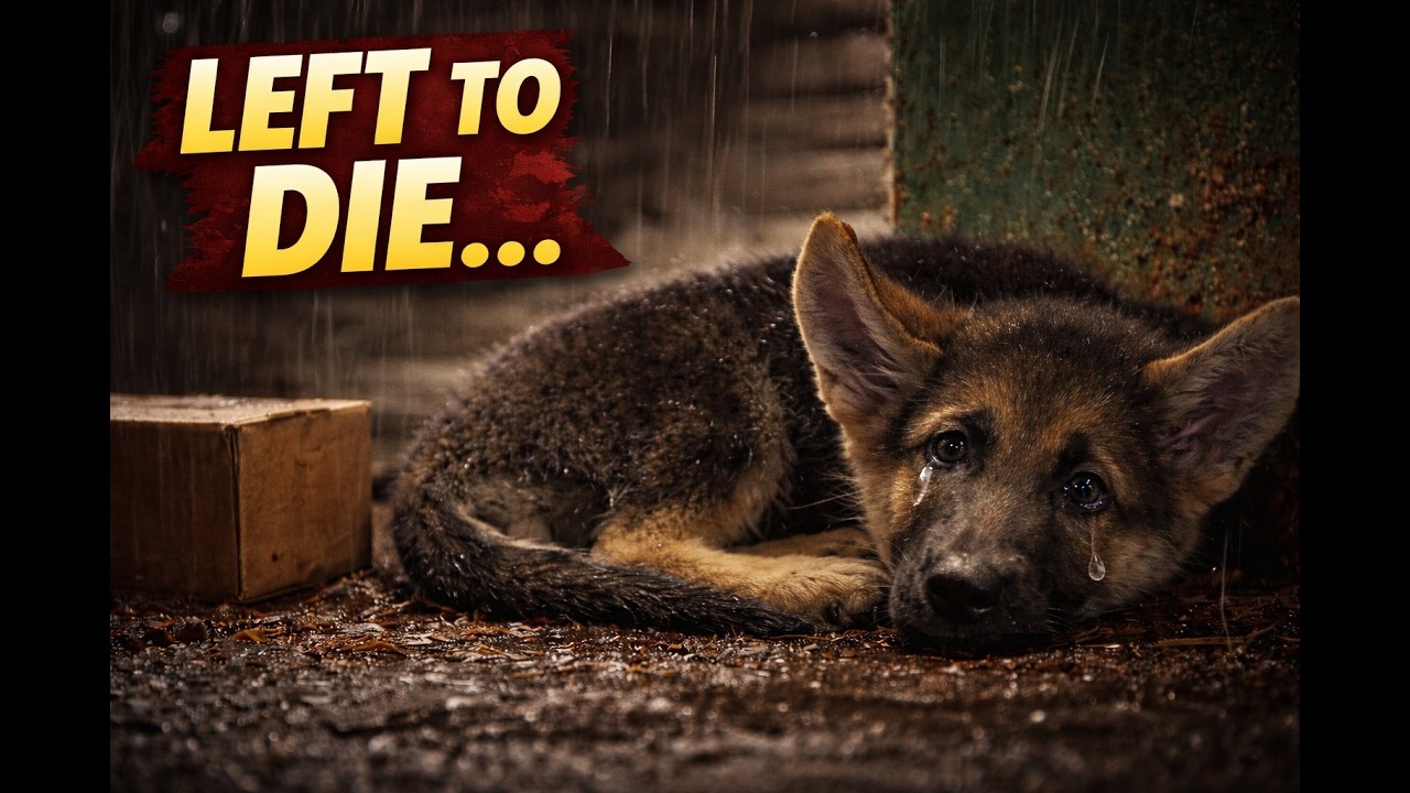 Abandoned German Shepherd Puppy Found Crying Alone in a Parking Lot