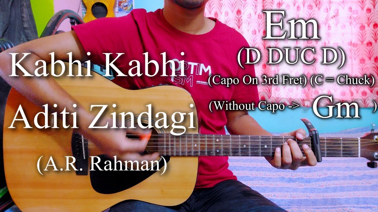 Kabhi Kabhi Aditi Zindagi | A.R. Rahman | Guitar Chords Lesson+Cover Strumming Pattern, Progressions