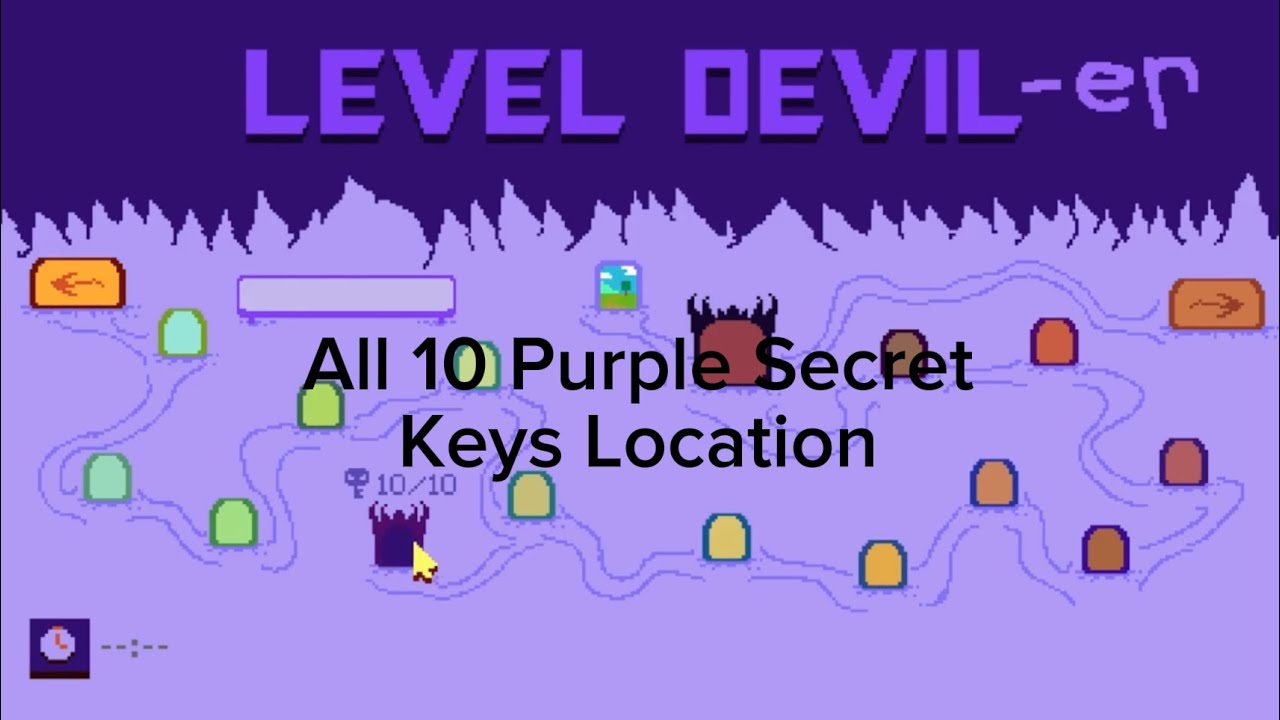 Level Devil - All 10 Purple Secret Keys Location