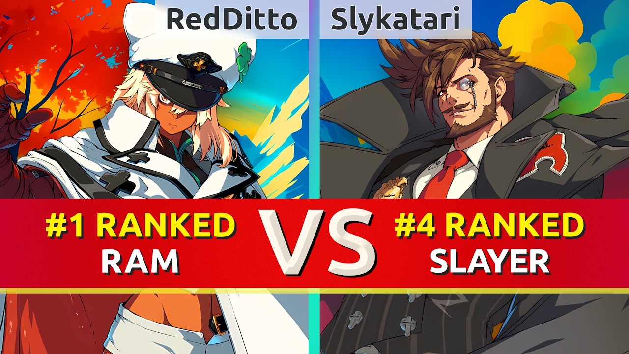 GGST ▰ RedDitto (#1 Ranked Ramlethal) vs Slykatari (#4 Ranked Slayer). High Level Gameplay