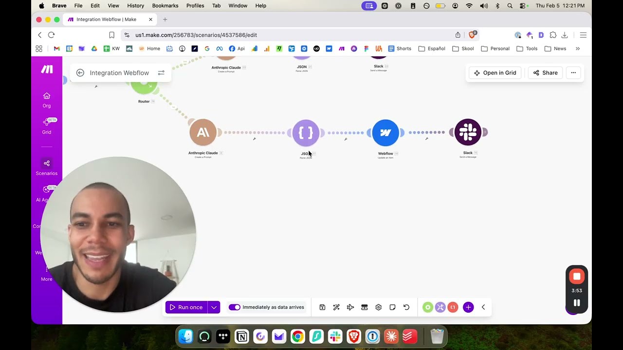 How I Use Make.com + Claude + Webflow to Automate